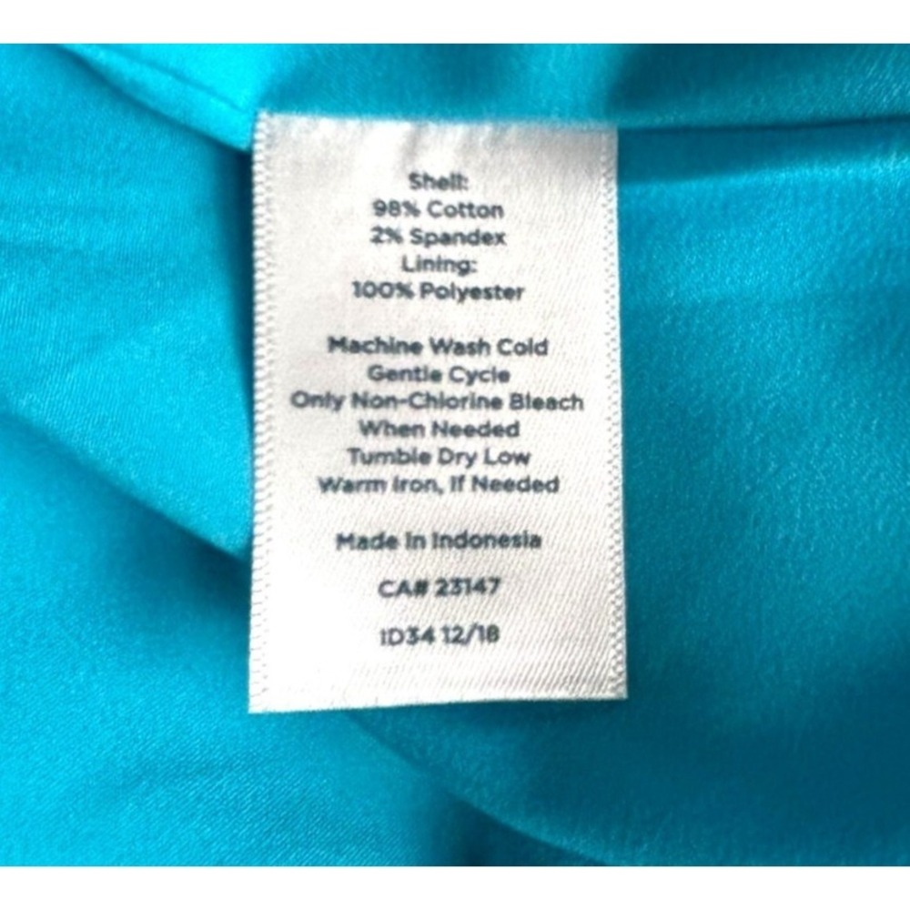 Talbots RSVP Aqua Paisley Fit & Flare Cotton Dress 12P Coastal Feminine - Picture 6 of 9